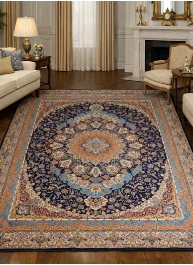 300x200cm Classic Medallion Carpet With Soft Surface &amp; Non-Slip Backing 