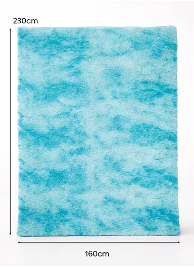 160x230cm Elegant Faux Fur Plush Carpet with Soft Texture - Aqua Blue