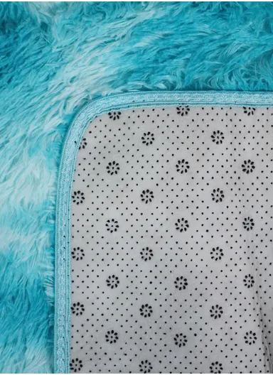 160x230cm Elegant Faux Fur Plush Carpet with Soft Texture - Aqua Blue