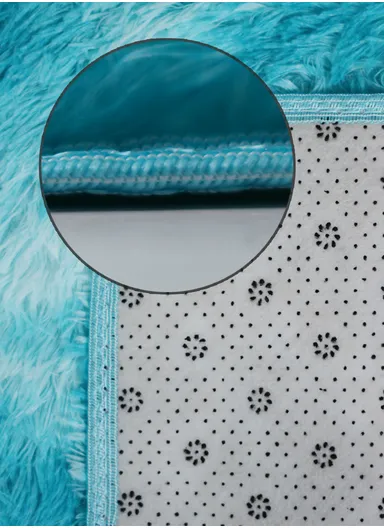 160x230cm Elegant Faux Fur Plush Carpet with Soft Texture - Aqua Blue