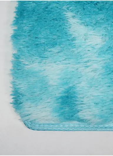 160x230cm Elegant Faux Fur Plush Carpet with Soft Texture - Aqua Blue