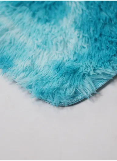160x230cm Elegant Faux Fur Plush Carpet with Soft Texture - Aqua Blue