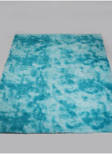 160x230cm Elegant Faux Fur Plush Carpet with Soft Texture - Aqua Blue