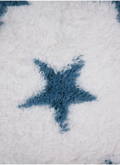 160x230cm Elegant Faux Fur Plush Carpet with Soft Texture - White &amp; Light Navy