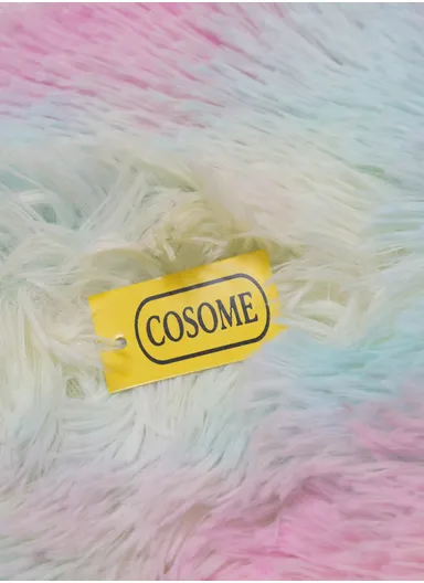 160x230cm Elegant Faux Fur Plush Carpet with Soft Texture - Rainbow