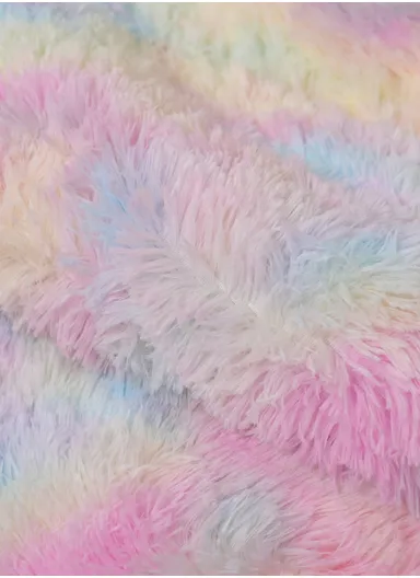 160x230cm Elegant Faux Fur Plush Carpet with Soft Texture - Rainbow