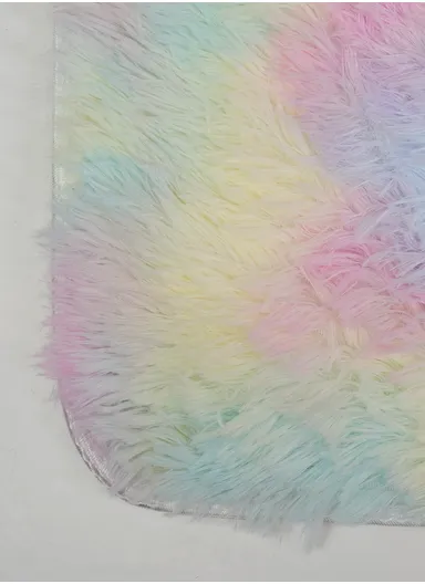 160x230cm Elegant Faux Fur Plush Carpet with Soft Texture - Rainbow