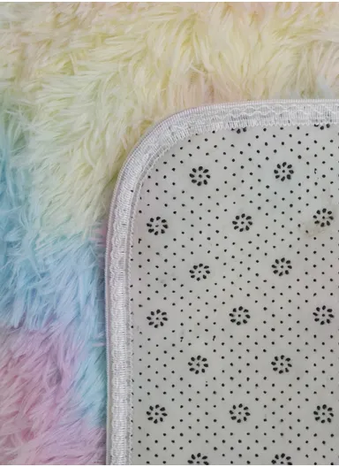 160x230cm Elegant Faux Fur Plush Carpet with Soft Texture - Rainbow