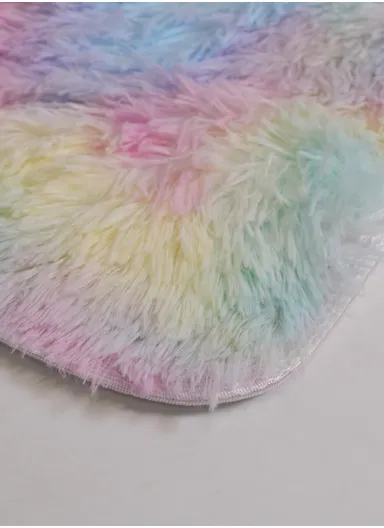 160x230cm Elegant Faux Fur Plush Carpet with Soft Texture - Rainbow