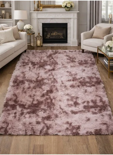160x230cm Elegant Faux Fur Plush Carpet with Soft Texture - Purple