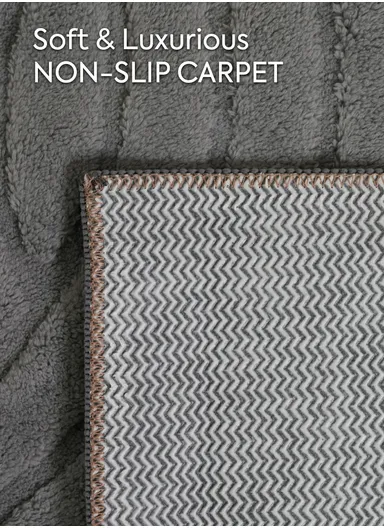 160x200cm Luxury Soft Plush Fabric Carpet with Modern Wave Texture – Grey