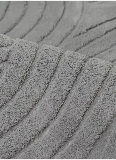 160x200cm Luxury Soft Plush Fabric Carpet with Modern Wave Texture – Grey
