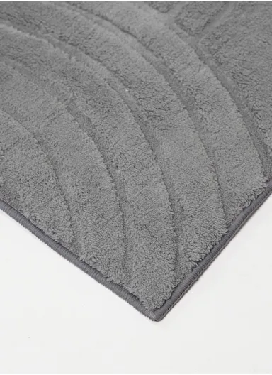160x200cm Luxury Soft Plush Fabric Carpet with Modern Wave Texture – Grey
