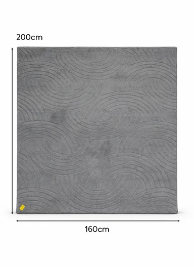 160x200cm Luxury Soft Plush Fabric Carpet with Modern Wave Texture – Grey