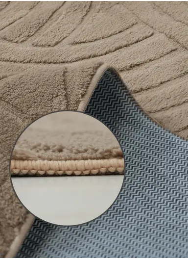 180×200 cm Polypropylene Sleek Non-Slip Machine-Woven Floor Mat - Brown