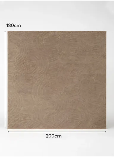 180×200 cm Polypropylene Sleek Non-Slip Machine-Woven Floor Mat - Brown