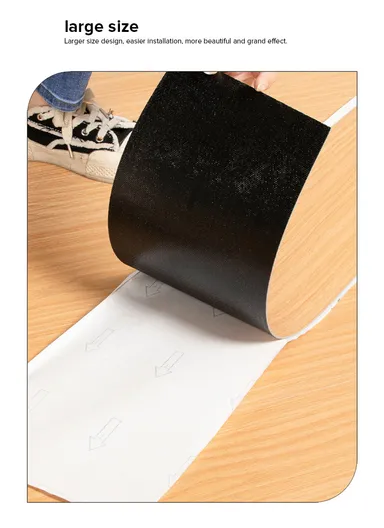 36 Pcs Self-Adhesive PVC Plank Flooring, 5m² Cover Area Waterproof Peel &amp; Stick Floor Tiles (L91.4 x W15.2 x T0.15)cm - Charcoal Grey