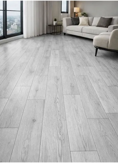 36 Pcs Self-Adhesive PVC Plank Flooring, 5m² Cover Area Waterproof Peel &amp; Stick Floor Tiles (L91.4 x W15.2 x T0.15)cm - Silver