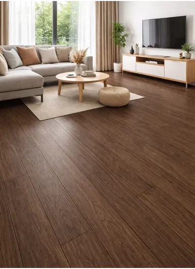 36 Pcs Self-Adhesive PVC Plank Flooring, 5m² Cover Area Waterproof Peel &amp; Stick Floor Tiles (L91.4 x W15.2 x T0.15)cm - Walnut