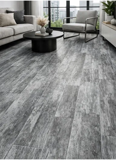 36 Pcs Self-Adhesive PVC Plank Flooring, 5m² Cover Area Waterproof Peel &amp; Stick Floor Tiles (L91.4 x W15.2 x T0.15)cm - Dark Grey
