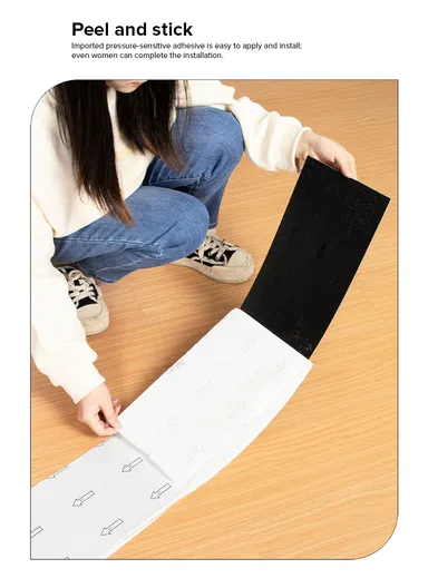 36 Pcs Self-Adhesive PVC Plank Flooring, 5m² Cover Area Waterproof Peel &amp; Stick Floor Tiles (L91.4 x W15.2 x T0.15)cm - Dark Grey