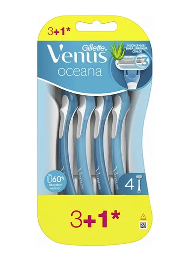 3+1 Pcs Venus Oceana Women's Disposable Razors 