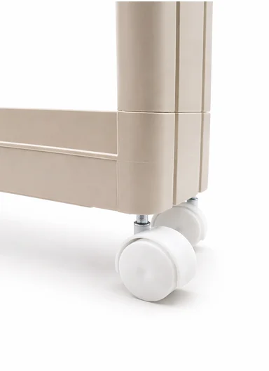 3-Tiers MultiPurpose Plastic Storage Rack With Wheels  (W50 × D14 × H65)cm 516-2250 - Beige