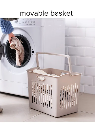 3-Tiers Rolling Laundry Basket Organizer With Ventilated Bins (W49 × D33.5 × H108)cm 516-2285 - Greige
