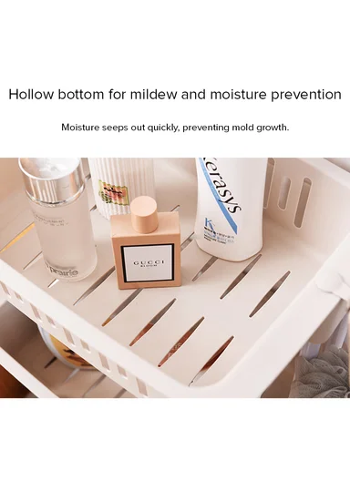 3-Tiers Rolling Laundry Basket Organizer With Ventilated Bins (W49 × D33.5 × H108)cm 516-2285 - Greige