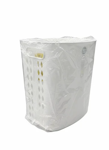 Plastic Laundry Basket With Wall-Mount Option (W35 × D18 × H40)cm 516-2293 - Off White