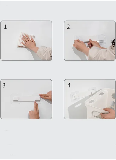 Plastic Laundry Basket With Wall-Mount Option (W35 × D18 × H40)cm 516-2293 - Grey