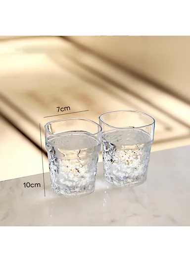 4Pcs Elegant Design Acrylic Cup Set (D7 x H10)cm - Transparent White
