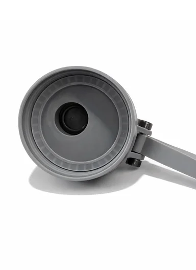 750ml Clear Ribbed Plastic Water Bottle with Carry Strap - Grey