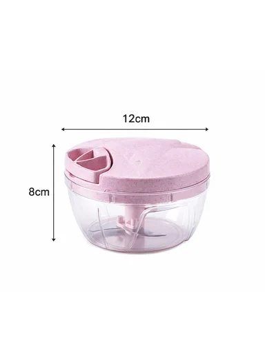 500ml Multi-Function Manual Food Chopper, Hand Pull Vegetable Shredder with Juicer &amp; Blender - Purple
