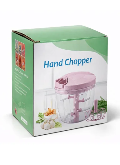 500ml Multi-Function Manual Food Chopper, Hand Pull Vegetable Shredder with Juicer &amp; Blender - Purple