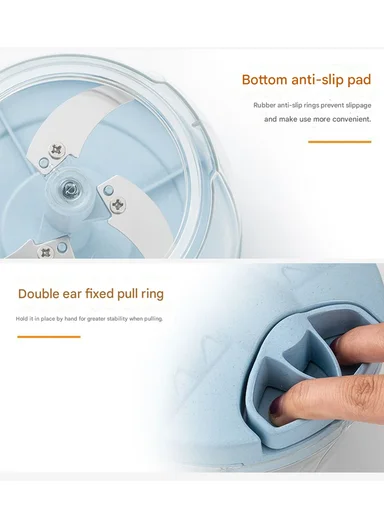 900ml Multi-Function Manual Food Chopper, Hand Pull Vegetable Shredder with Juicer &amp; Blender - Purple