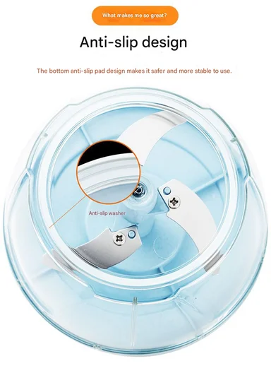 900ml Multi-Function Manual Food Chopper, Hand Pull Vegetable Shredder with Juicer &amp; Blender - Purple