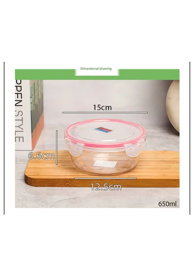 3-Piece High-Transparency Crystalline Food Container Set with Airtight Lids
