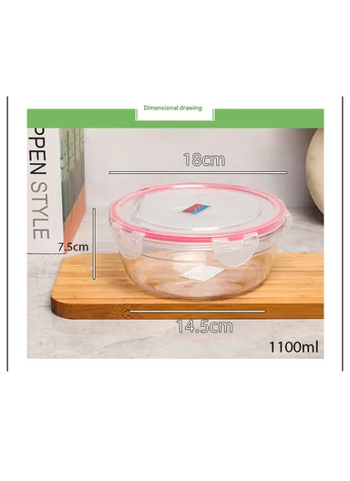 3-Piece High-Transparency Crystalline Food Container Set with Airtight Lids