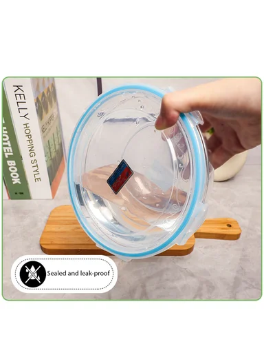3-Piece High-Transparency Crystalline Food Container Set with Airtight Lids