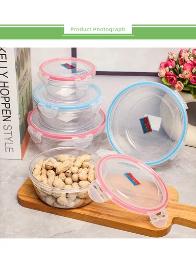 3-Piece High-Transparency Crystalline Food Container Set with Airtight Lids