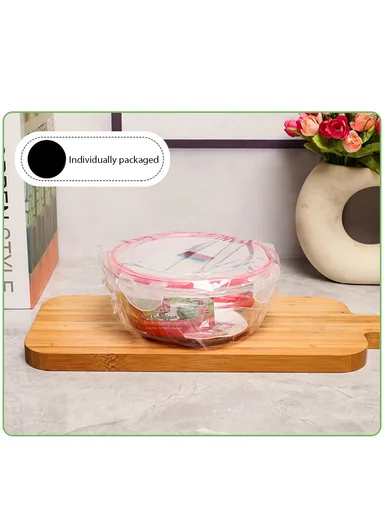 3-Piece High-Transparency Crystalline Food Container Set with Airtight Lids