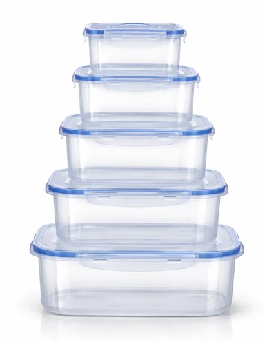 5-Pieces Clear Food Storage Container Set With Locking Lids &amp; Handle 14-8086