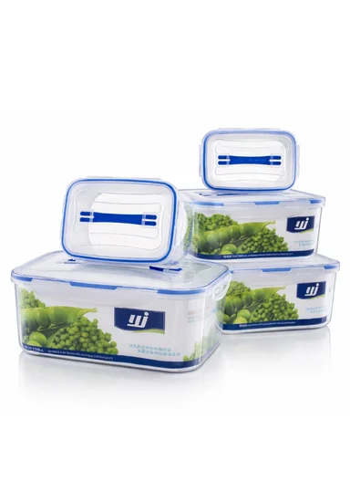 5-Pieces Clear Food Storage Container Set With Locking Lids &amp; Handle 14-8086
