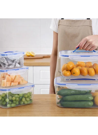 5-Pieces Clear Food Storage Container Set With Locking Lids &amp; Handle 14-8086