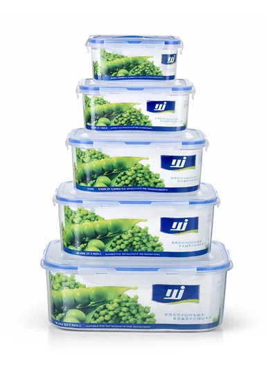 5-Pieces Clear Food Storage Container Set With Locking Lids &amp; Handle 14-8086