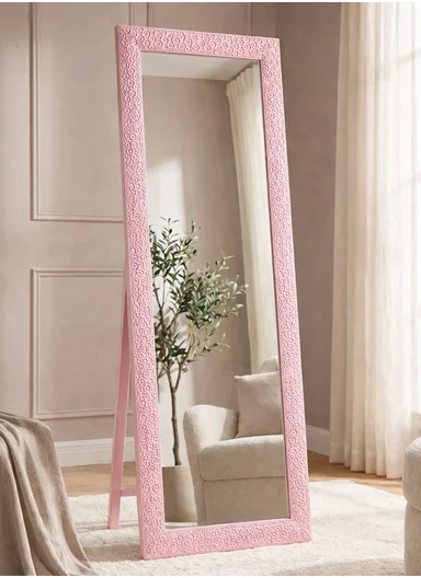 Sunflower Design Full-Length Standing Mirror (H147 x W37)cm – Pink
