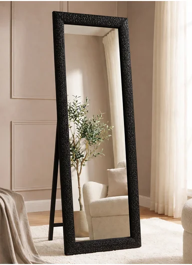 Sunflower Design Full-Length Standing Mirror (H147 x W37)cm – Black