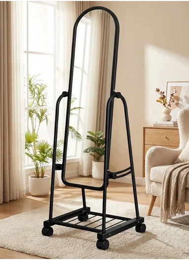 Full-Length Standing Mirror With Adjustable Angle (W32 x D32 x H160)cm 21-A-32 - Black 