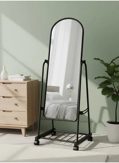 Full-Length Standing Mirror With Adjustable Angle (W36 x D36 x H160)cm 21-A-36 - Black